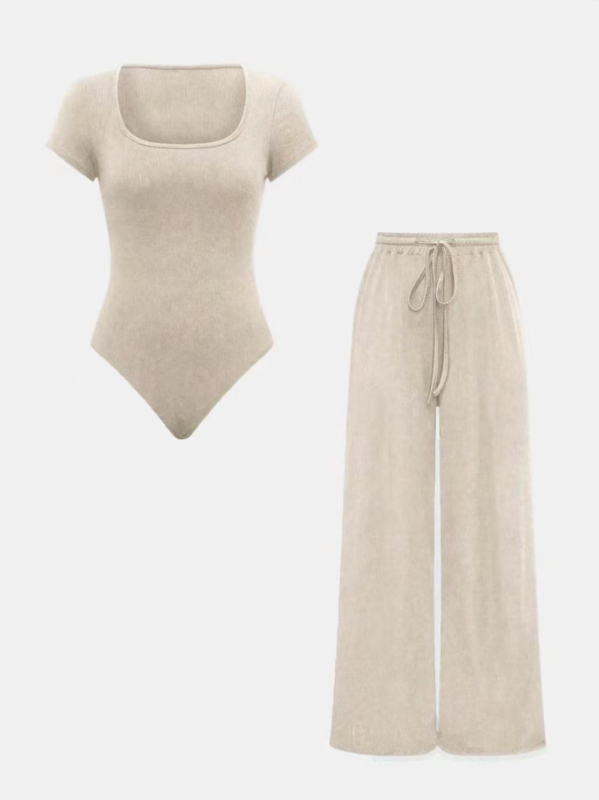 2024 Europa i Sjedinjene Države prekogranične jeseni i zime novi jednobojni mali ležerni kombinezon hlače modni dvodijelni kombinezon ženska odjeća