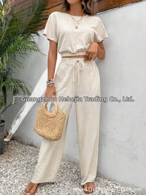 Novo popularno žensko jednobojno odijelo s okruglim izrezom i uskim gornjim dijelom bez rukava za ljeto 2024.