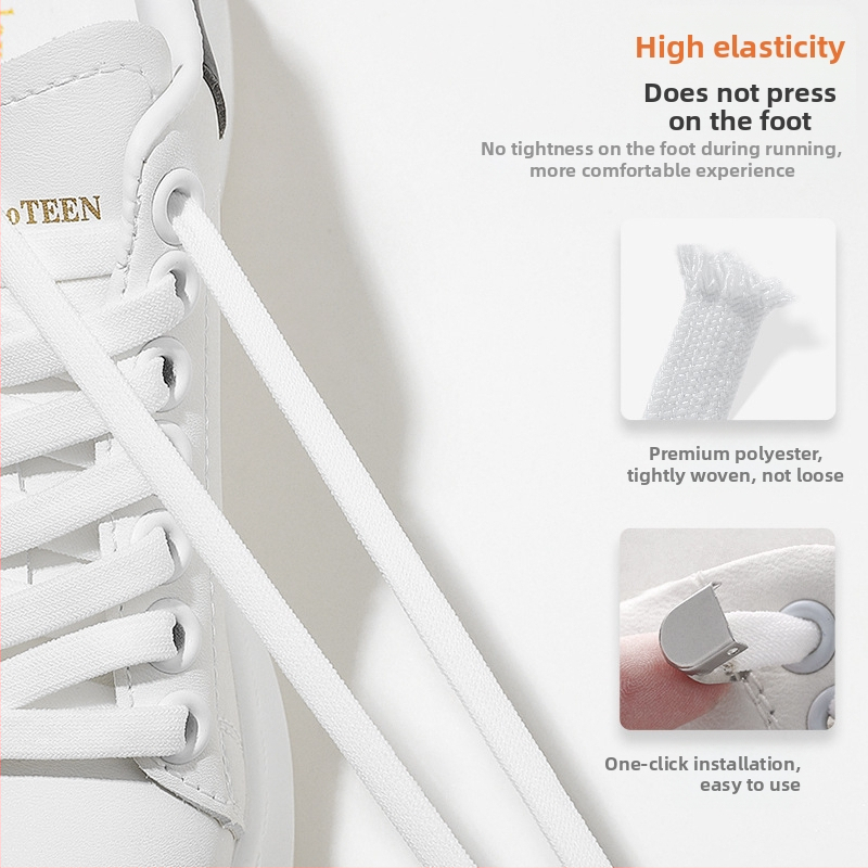 Мързеливи връзки за обувки Artifact за мъже и жени, малки бели обувки, детски, хлабави, черно-бели, плоски, с катарама за връзки за обувки без връзки