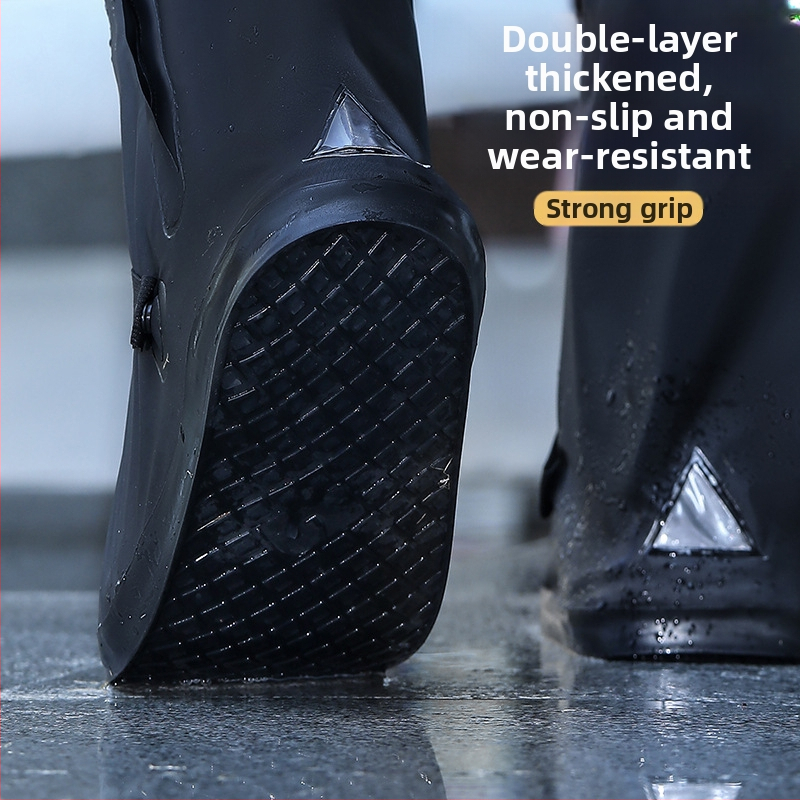 Дъждоустойчиви калъфи за обувки за мъже и жени, неплъзгащи се силиконови водоустойчиви калъфи за обувки за външна употреба с висока тръба от PVC, удебелени, устойчиви на износване, средна тръба, на едро, отразяващи
