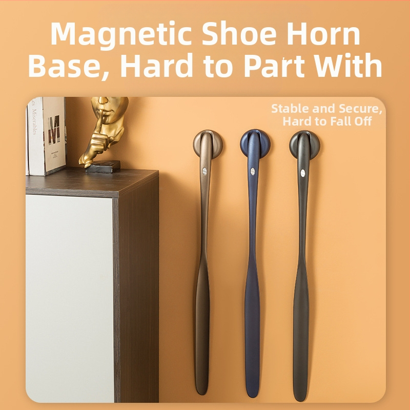 Удължена магнитна лопатка за обувки за носене без навеждане, повдигач за обувки за възрастни и бременни жени, висококачествен пластмасов лопатка за обувки и лъжица за обувки от висок клас