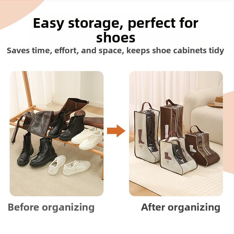 Чанта за съхранение на обувки CrossBorder Household Boots, влагоустойчива и прахоустойчива, от PVC нетъкан материал, удобна за обувки и обувки
