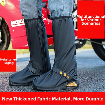 Kõrge pealispinnaga veekindel vihmakingakate kootud kangast materjalist, uus integreeritud rihmaga veekindel mootorrattasõidu meeste ja naiste pikkade kingakate