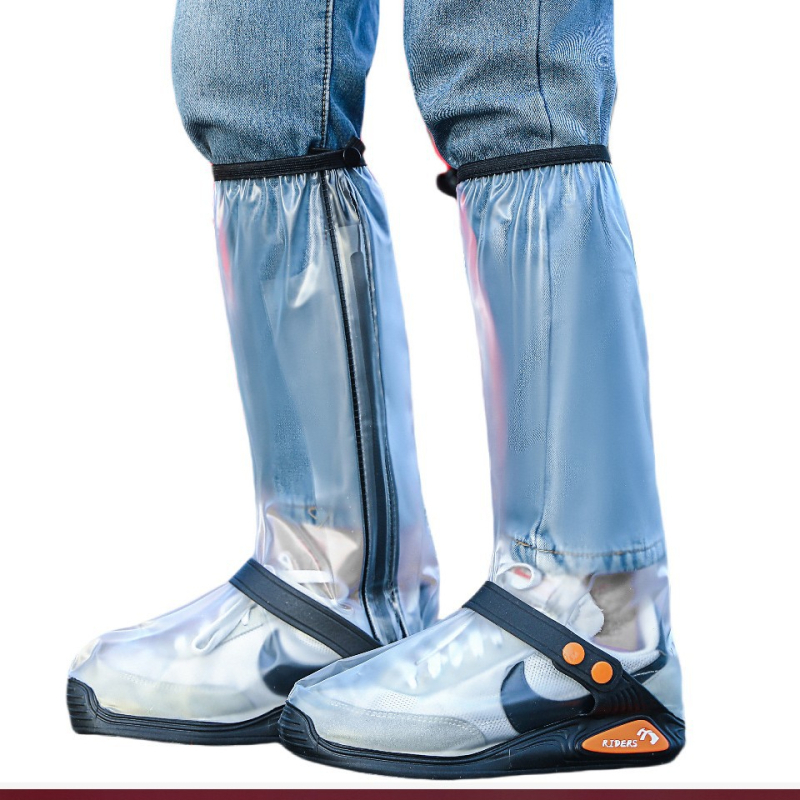 Kõrge pealispinnaga veekindel vihmakingakate kootud kangast materjalist, uus integreeritud rihmaga veekindel mootorrattasõidu meeste ja naiste pikkade kingakate