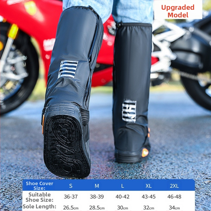 Kõrge pealispinnaga veekindel vihmakingakate kootud kangast materjalist, uus integreeritud rihmaga veekindel mootorrattasõidu meeste ja naiste pikkade kingakate