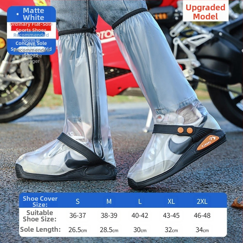 Kõrge pealispinnaga veekindel vihmakingakate kootud kangast materjalist, uus integreeritud rihmaga veekindel mootorrattasõidu meeste ja naiste pikkade kingakate