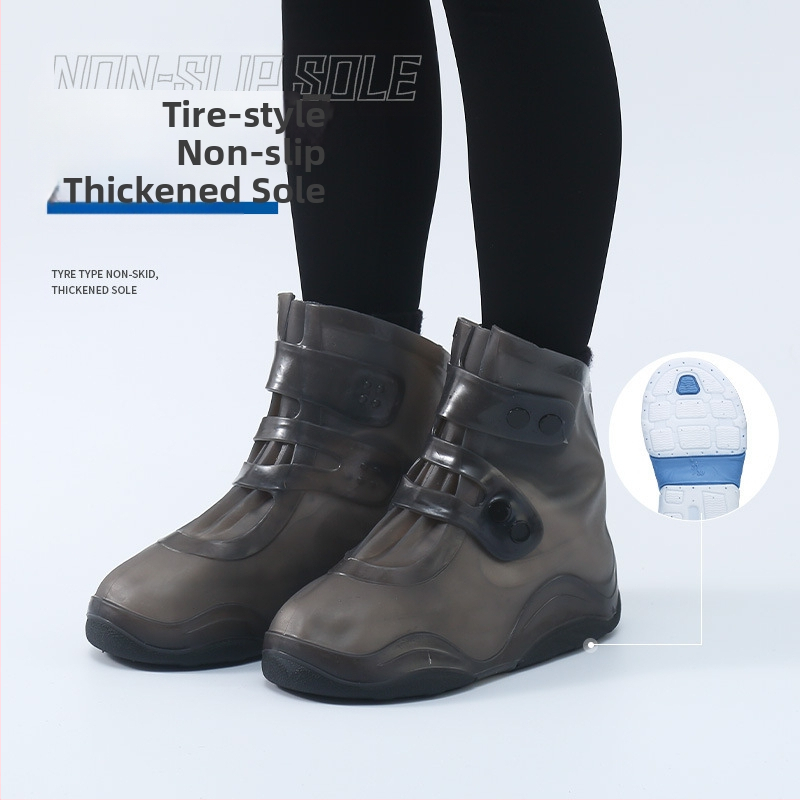 Нови водоустойчиви калъфи за обувки, неплъзгащи се, противообрастващи, удебелени, устойчиви на износване, за външни, преносими, лесни за носене и сваляне, силиконови калъфи за обувки за възрастни и деца