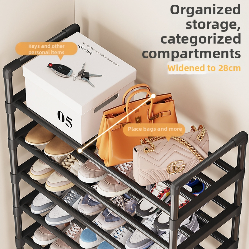 Стойка за обувки, проста врата, домашно съхранение на закрито, артефакт, малка, тясна къща под наем, шкаф за обувки, общежитие, многослойна, спестяваща място