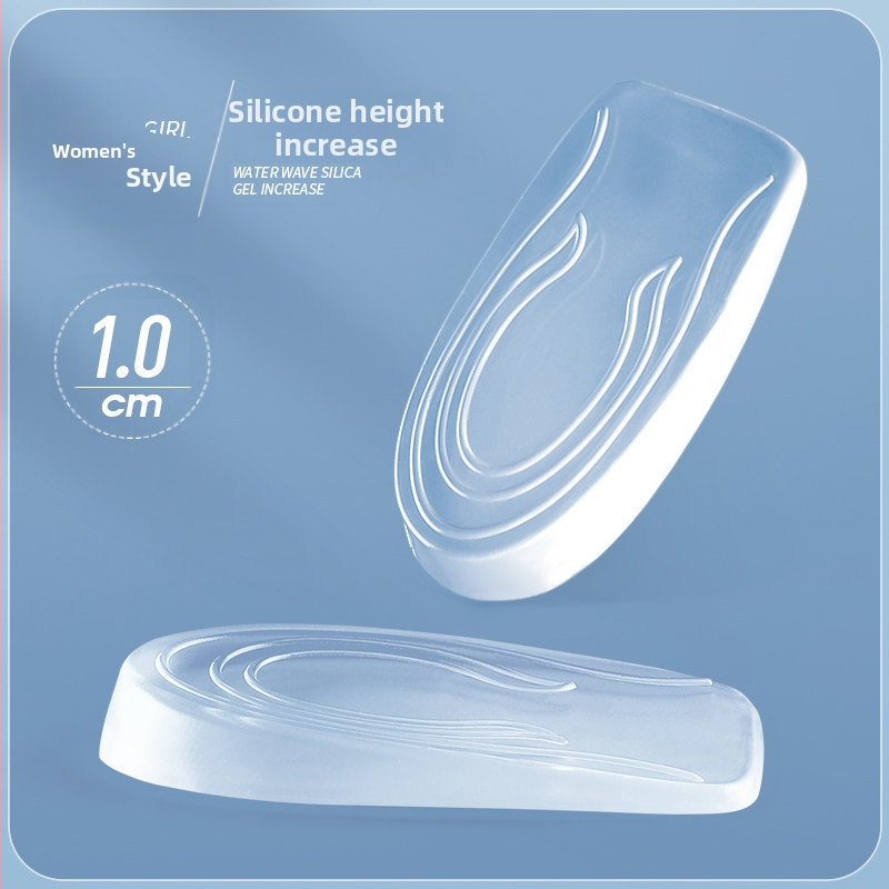 Silikoonist läbipaistev kõrgendav sisetald meestele ja naistele Nähtamatu poolpadjaga sisemine kõrgendav artefaktiga kannapadjaga Saapad Sport ilma väsitavate jalgadeta