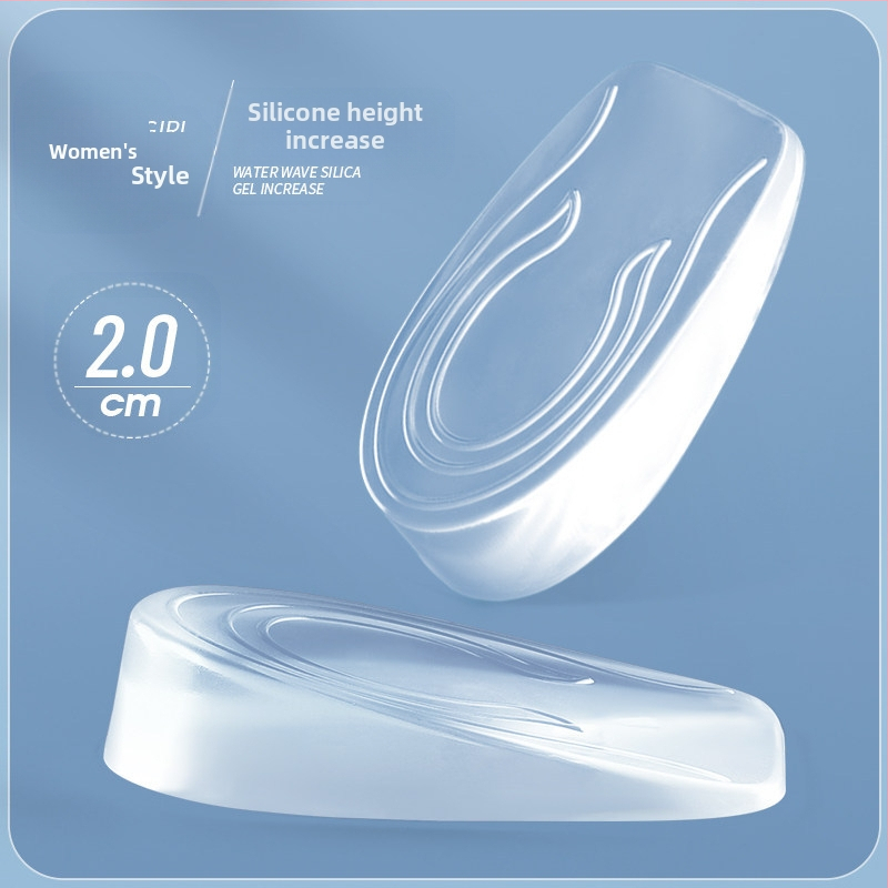 Silikoonist läbipaistev kõrgendav sisetald meestele ja naistele Nähtamatu poolpadjaga sisemine kõrgendav artefaktiga kannapadjaga Saapad Sport ilma väsitavate jalgadeta