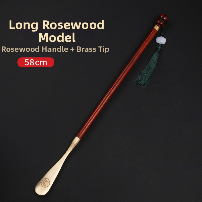 Roosipuust messingist kingatõmmits 58cm pika käepidemega majapidamises kasutatavale rasedatele naistele, mitte painduvale kaasaskantavale täispuidust sandlipuust vaskkingatõmmitsale