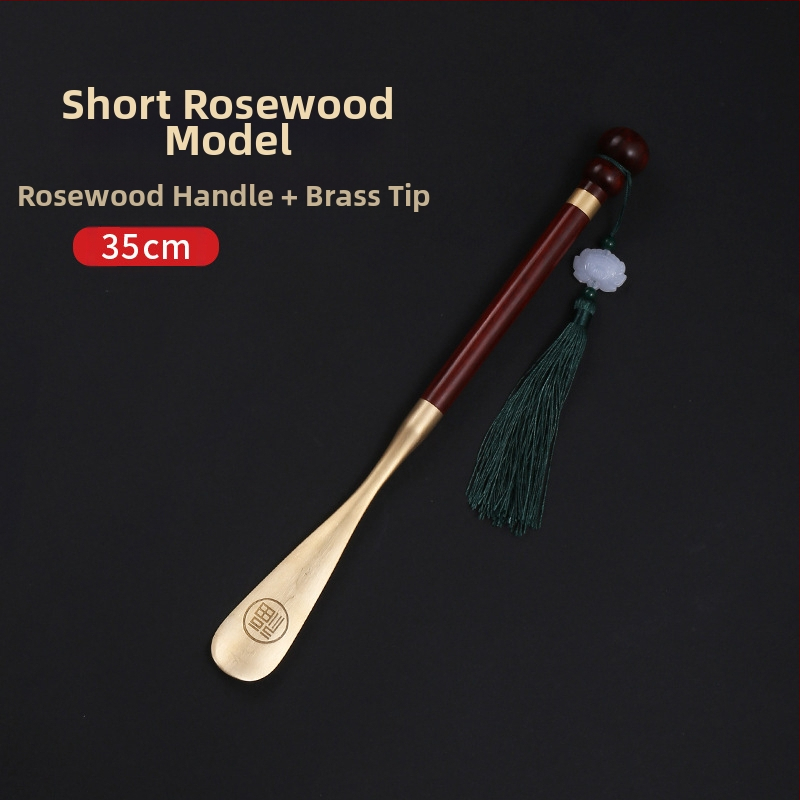 Roosipuust messingist kingatõmmits 58cm pika käepidemega majapidamises kasutatavale rasedatele naistele, mitte painduvale kaasaskantavale täispuidust sandlipuust vaskkingatõmmitsale