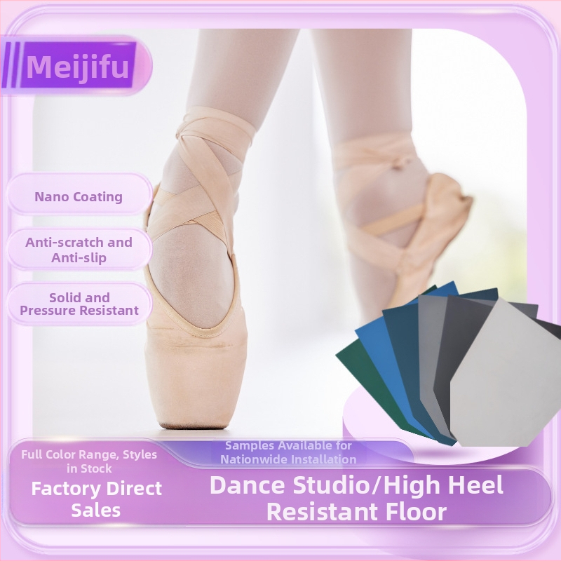 Deju studijas grīda Pilates putām, nanoblīvs, pret skrāpējumiem izturīgs, pastiprināts skatuves PVC kompozītmateriāla grīdas segums