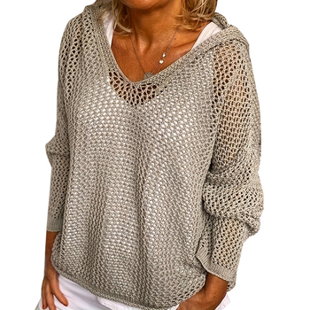 Europski i američki Amazon prekogranični popularni vuneni vanjski pleteni džemper s kapuljačom i zaštitom od sunca