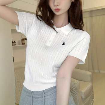 Amazonov Cross-Border Hit Rabbit Twist-Knit kratki top kratkih rukava za žene, svjež i ležeran stil