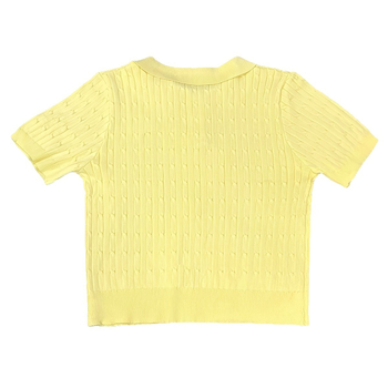 Amazonov Cross-Border Hit Rabbit Twist-Knit kratki top kratkih rukava za žene, svjež i ležeran stil