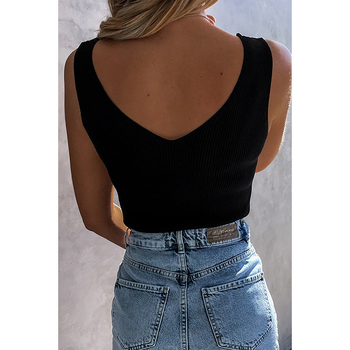 2025 Άνοιξη και Καλοκαίρι Νέο Μονόχρωμο Πουλόβερ Αμάνικο Μπλούζα Γυναικείο Ευρωπαϊκό και Αμερικανικό Στυλ Καυτού Κοριτσιού Στενή Εφαρμογή Αδυνατίσματος Πλεκτό Γιλέκο για Γυναίκες