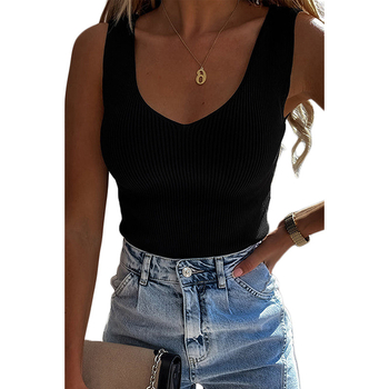 2025 Άνοιξη και Καλοκαίρι Νέο Μονόχρωμο Πουλόβερ Αμάνικο Μπλούζα Γυναικείο Ευρωπαϊκό και Αμερικανικό Στυλ Καυτού Κοριτσιού Στενή Εφαρμογή Αδυνατίσματος Πλεκτό Γιλέκο για Γυναίκες