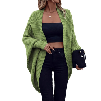 X7207 Amazon cezhraničný Európa a Spojené štáty jeseň a zima nový dámsky jednofarebný temperamentný kardigan kabát s netopierími rukávmi sveter