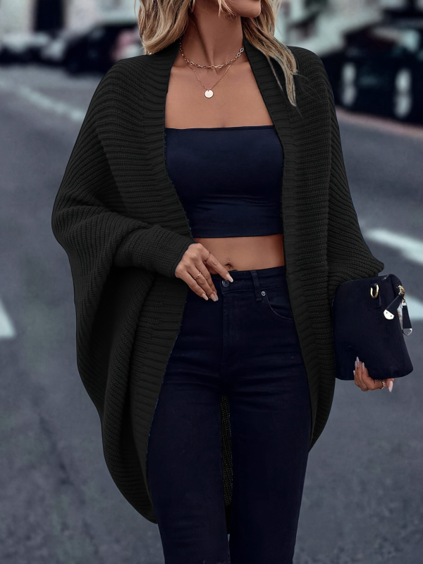 X7207 Amazon cezhraničný Európa a Spojené štáty jeseň a zima nový dámsky jednofarebný temperamentný kardigan kabát s netopierími rukávmi sveter