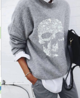 #9298 Europa i Amerika Prekogranična Amazon želja Vanjska trgovina Ženska moda Brušenje Cvjetni print Loose Long Sleeve Top