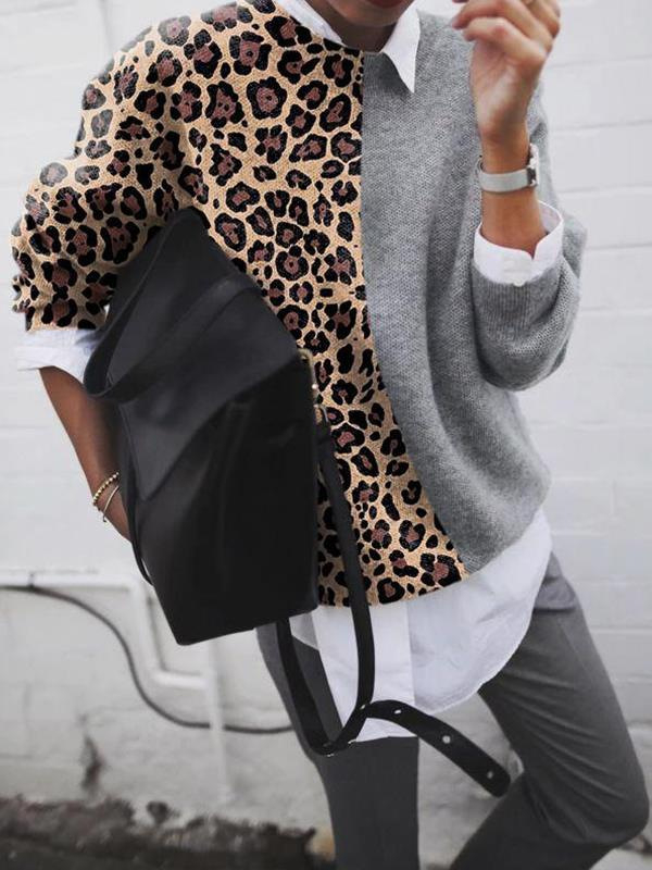 #9298 Europa i Amerika Prekogranična Amazon želja Vanjska trgovina Ženska moda Brušenje Cvjetni print Loose Long Sleeve Top