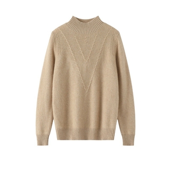 Ženski kašmirski džemper s polu-rolkom, zadebljani kašmirski džemper za jesen i zimu, nova osnovna košulja, topli luksuzni džemper dugih rukava