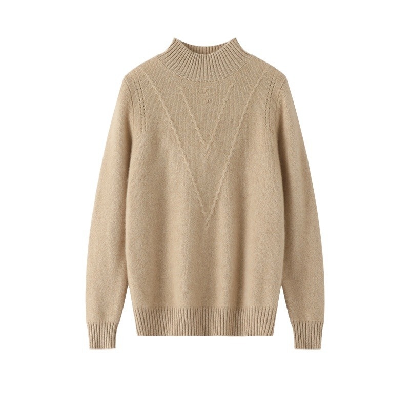 Ženski kašmirski džemper s polu-rolkom, zadebljani kašmirski džemper za jesen i zimu, nova osnovna košulja, topli luksuzni džemper dugih rukava