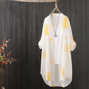 Ново дамско палто с художествени букви и моден дизайн, щамповано, свободно, слънцезащитно, тънко, плажно жилетка