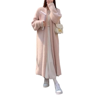 Imitácia norkového zamatu pre ženy na jeseň a zimu, nové zahustené voľné veľké veľkosti, módne ležérne dámske vrchné oblečenie, dlhé vrchné oblečenie
