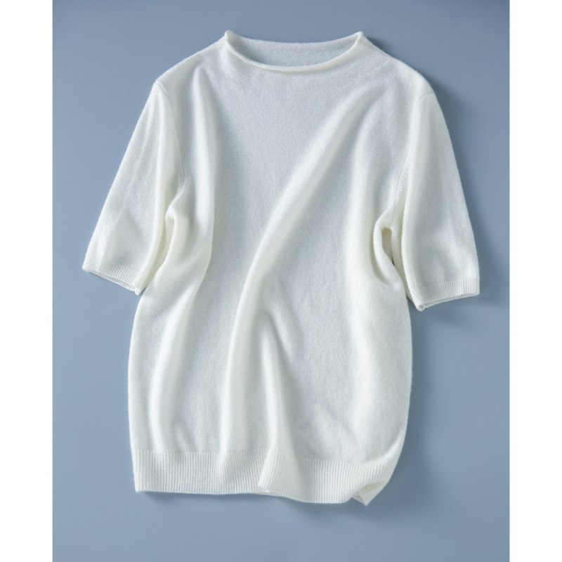 Jesenný nový dámsky sveter s polovičným rolákom v kórejskom štýle, dámsky jesenný a zimný tenký nový sveter s vnútorným spodným dielom a stredným rukávom