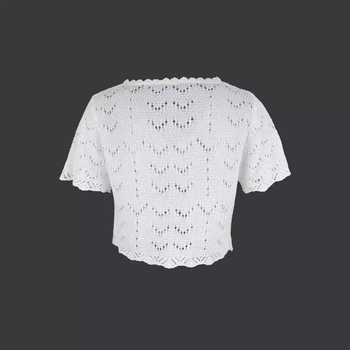 Vanjska trgovina prekogranična Europa i Amerika Amazon Source Factory Ženski pleteni kardigan za plažu s kratkim rukavima i šupljim džemperom