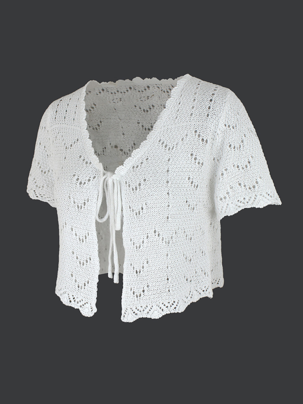 Vanjska trgovina prekogranična Europa i Amerika Amazon Source Factory Ženski pleteni kardigan za plažu s kratkim rukavima i šupljim džemperom