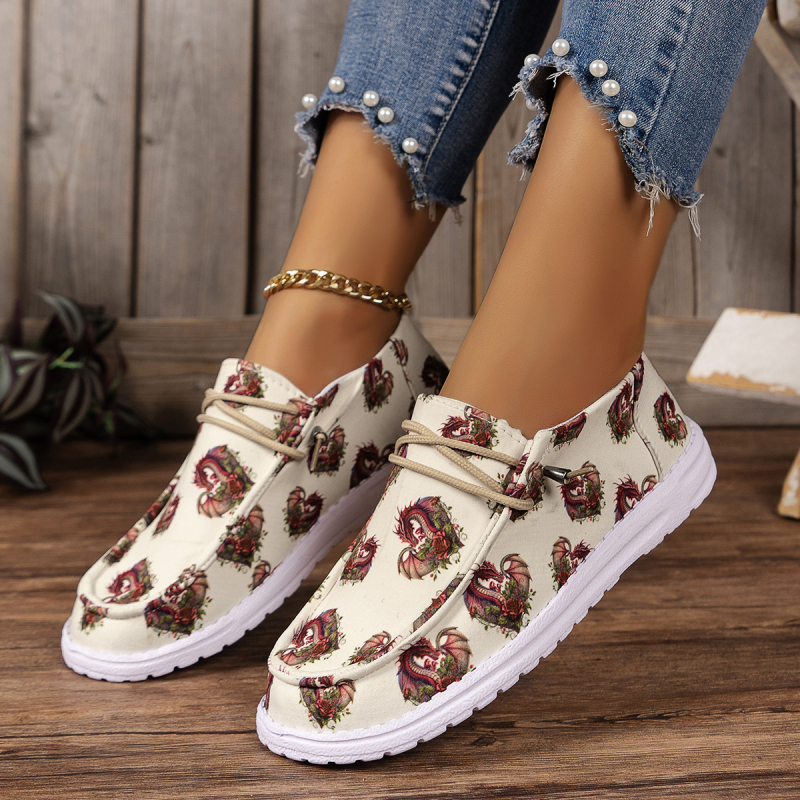 2024 Zahraničný obchod plus size Four Seasons plátenné topánky Dámske farebné tlačené farebné vyvážané do Európy a Ameriky Výrobcovia plochých topánok pre voľný čas