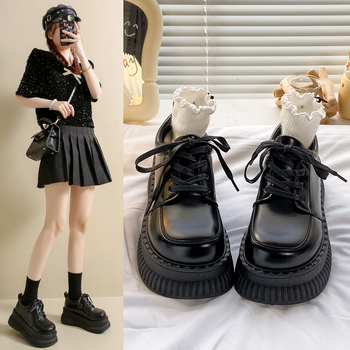 Γυναικεία Παπούτσια Πλατφόρμας Άνοιξη και Καλοκαίρι 2025 Νέα Μικρά Δερμάτινα Παπούτσια Βρετανικού Τύπου με Στρογγυλή Μύτη, Δερμάτινα Παπούτσια, Casual Loafers για Γυναικεία