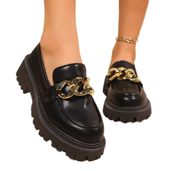 Európske a americké zahraničné obchodné mokasíny plus size Dámske mokasíny 2024 Jarné a jesenné nové dámske topánky s okrúhlou špičkou, hrubé dno, ležérne topánky pre ženy