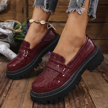Határokon átnyúló, plus size brit stílusú bőr női cipők, 2024 őszi új japán JK vastag bebújós francia mokaszinok