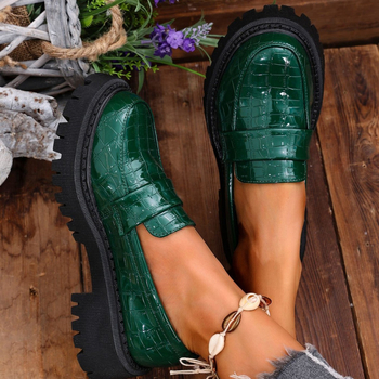 Határokon átnyúló, plus size brit stílusú bőr női cipők, 2024 őszi új japán JK vastag bebújós francia mokaszinok