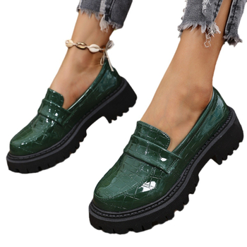 Határokon átnyúló, plus size brit stílusú bőr női cipők, 2024 őszi új japán JK vastag bebújós francia mokaszinok