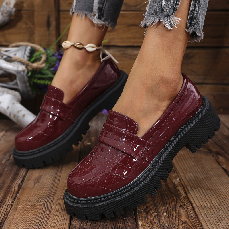 Határokon átnyúló, plus size brit stílusú bőr női cipők, 2024 őszi új japán JK vastag bebújós francia mokaszinok