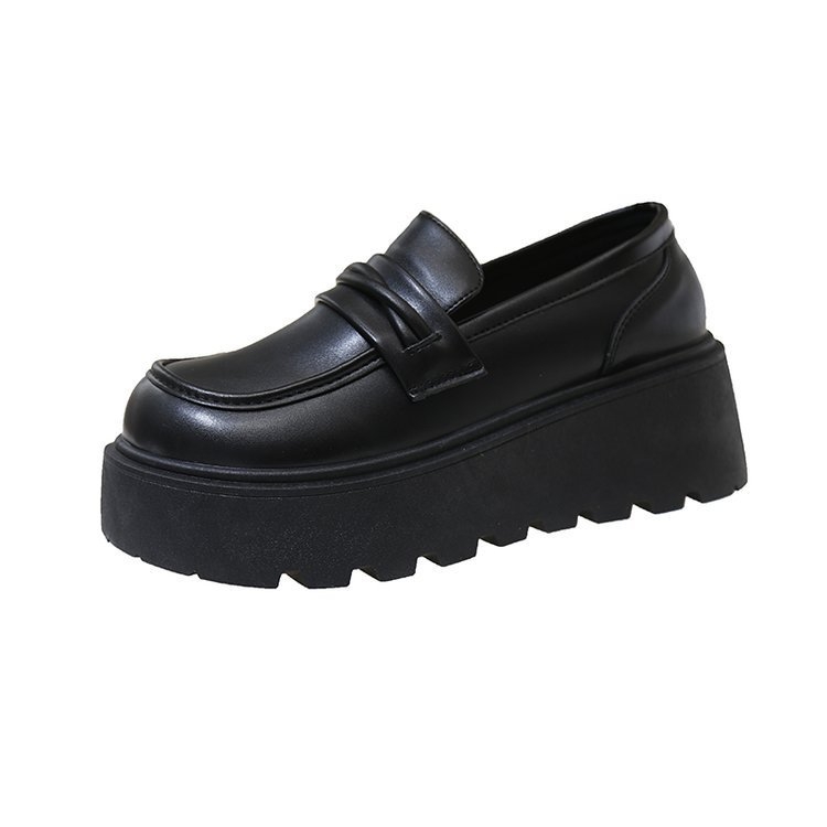 Dámske kožené topánky s hrubou podrážkou v vintage britskom štýle, vysoké, jednovrstvové, nové, jarné a jesenné, mokasíny Puffin Loafers z roku 2025