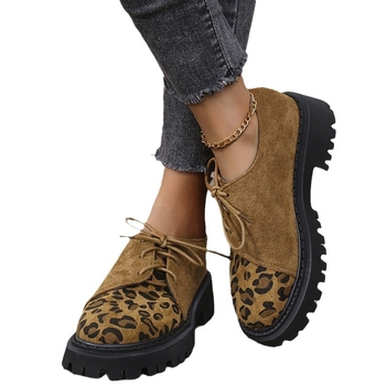Jesenske i zimske nove europske i američke vanjske trgovine, plus veličine, okrugle čipkaste cipele s debelim dnom i debelom petom, modne i udobne ženske cipele na veliko