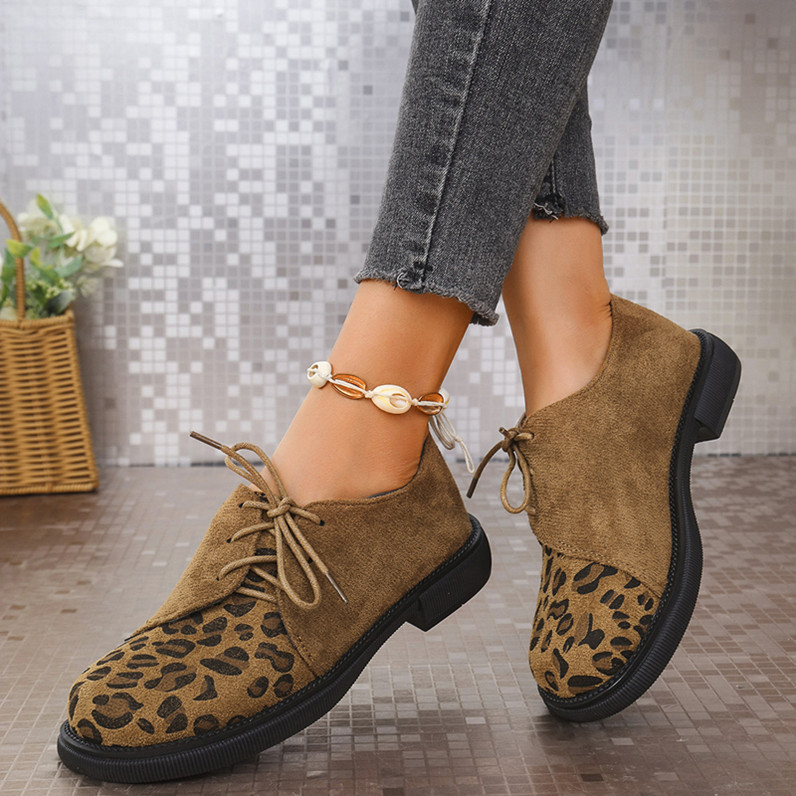 Jesenske i zimske nove europske i američke vanjske trgovine, plus veličine, okrugle čipkaste cipele s debelim dnom i debelom petom, modne i udobne ženske cipele na veliko