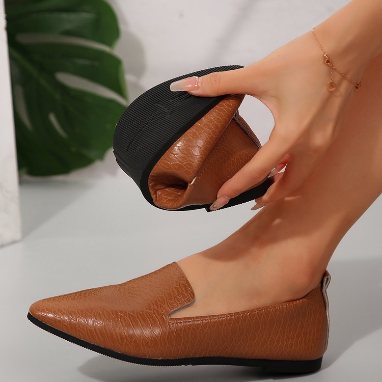 Βασικά μυτερά φλατ παπούτσια για γυναίκες με ρηχό στόμα, λεπτά παπούτσια για όλες τις χρήσεις, δημοφιλή παπούτσια με φλατ τακούνι και μαλακό μπιζέλι, παπούτσια εργασίας