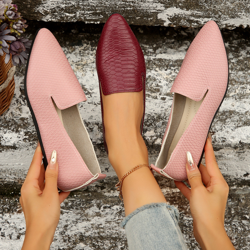 Βασικά μυτερά φλατ παπούτσια για γυναίκες με ρηχό στόμα, λεπτά παπούτσια για όλες τις χρήσεις, δημοφιλή παπούτσια με φλατ τακούνι και μαλακό μπιζέλι, παπούτσια εργασίας