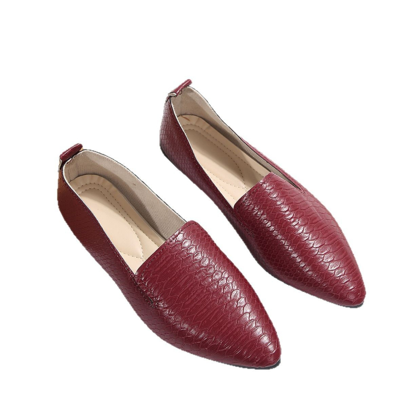 Βασικά μυτερά φλατ παπούτσια για γυναίκες με ρηχό στόμα, λεπτά παπούτσια για όλες τις χρήσεις, δημοφιλή παπούτσια με φλατ τακούνι και μαλακό μπιζέλι, παπούτσια εργασίας