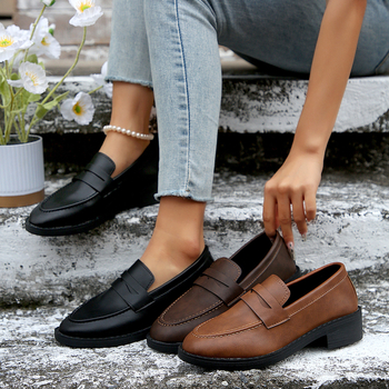 Dámske topánky pre väčšie veľkosti, jarné a jesenné, nové mokasíny, ležérne topánky s hrubou podrážkou