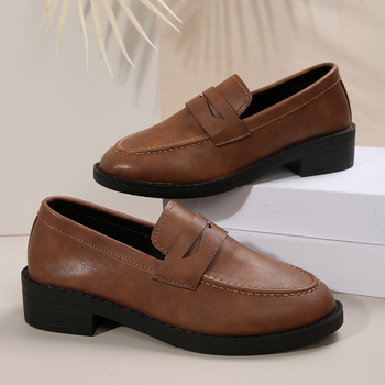 Dámske topánky pre väčšie veľkosti, jarné a jesenné, nové mokasíny, ležérne topánky s hrubou podrážkou