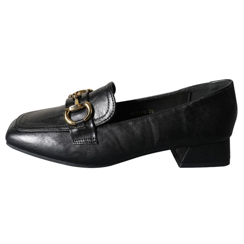 Prekogranična vanjska trgovina 2024 Jesen i zima Retro Horsebit četvrtasti vrh s debelom petom Mekane natikače, moderne i svestrane