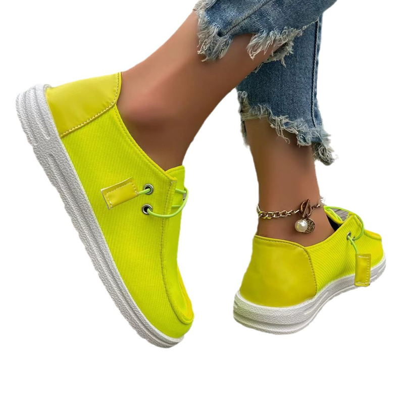 Pārrobežu viena slāņa apavi sieviešu ārējās tirdzniecības lielizmēra spilgti audekla apavi sieviešu uzvelkamie seklie viena slāņa apavi sieviešu ērti ikdienas apavi sievietēm